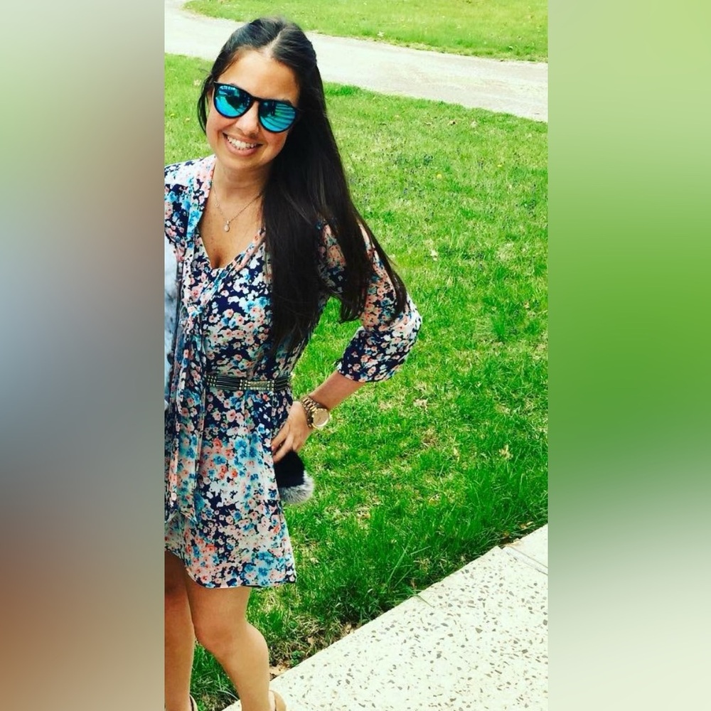 Design lab multi floral navy dress